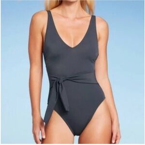 Shade & Shore Charcoal One-Piece Swimsuit